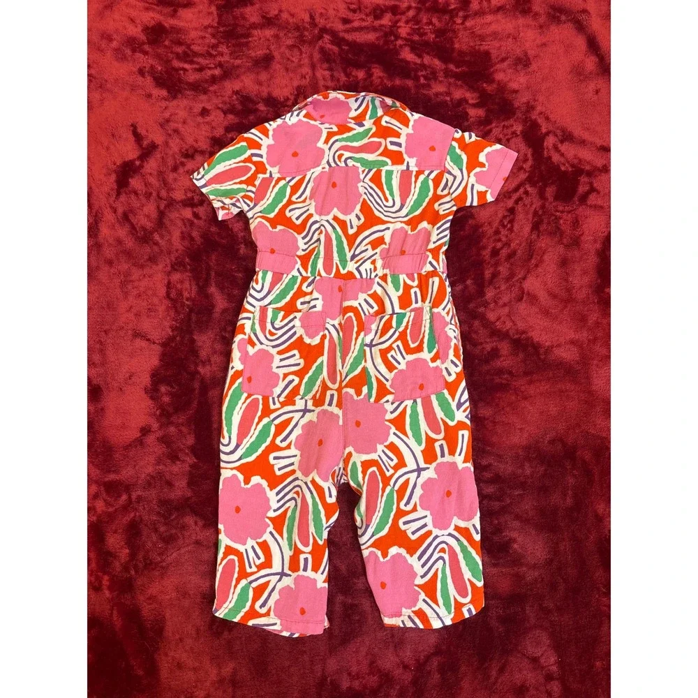Diane von Furstenberg for Target Kids Floral Jumpsuit Romper Pink Orange 2T